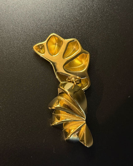 Aurora Bloom Studs – The Golden Petal Statement Earrings