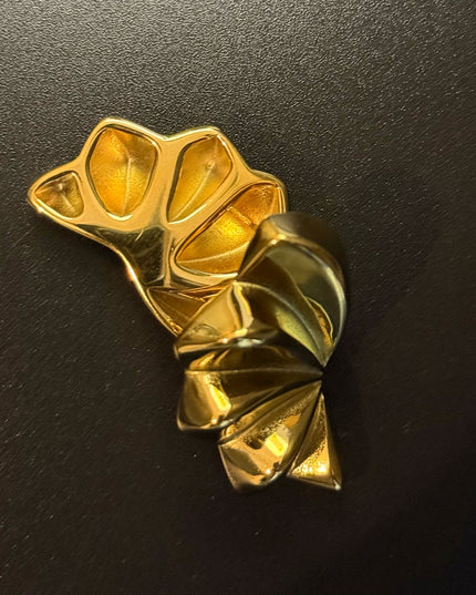 Aurora Bloom Studs – The Golden Petal Statement Earrings
