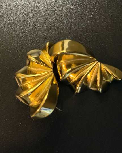 Aurora Bloom Studs – The Golden Petal Statement Earrings