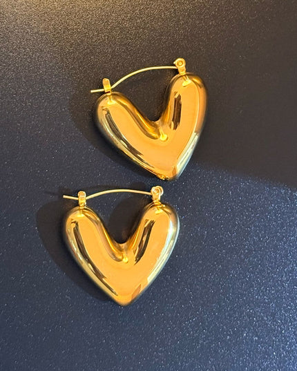 HEARTFELT HOOPS – PUFFED GOLD EDITION - EARRINGS