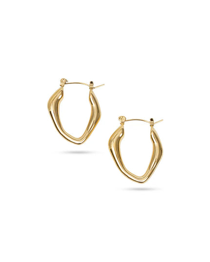 Golden Flow Hoop Earrings – Organic Elegance in Motion
