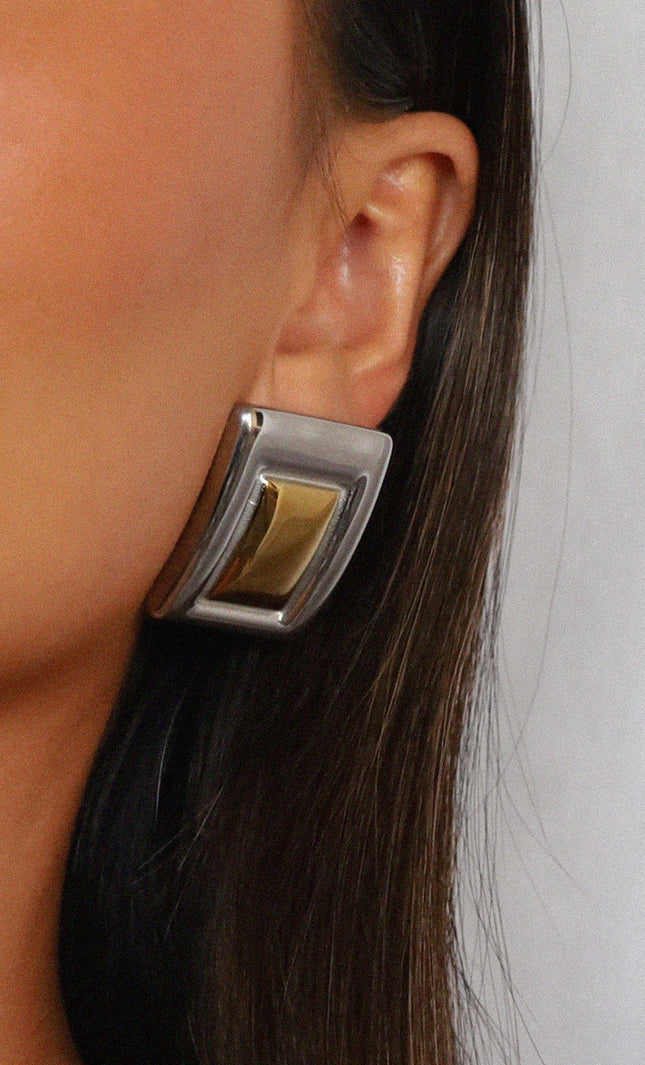 Edgy Echo Squares - Earrings