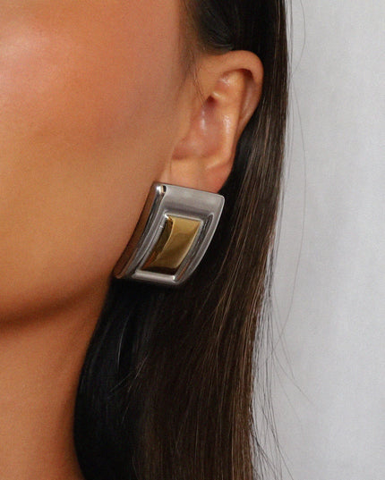 Edgy Echo Squares - Earrings
