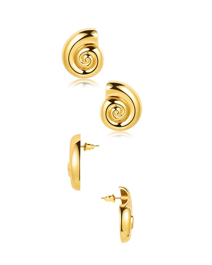 GOLDEN SPIRAL EARRINGS – MUSE HOOPS