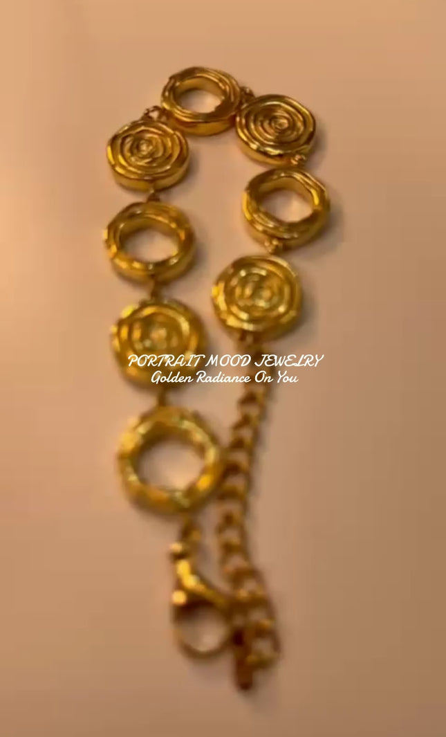 Canvas - Versace-style Coin Medallion Necklace with solid 18K GOLD PLATE