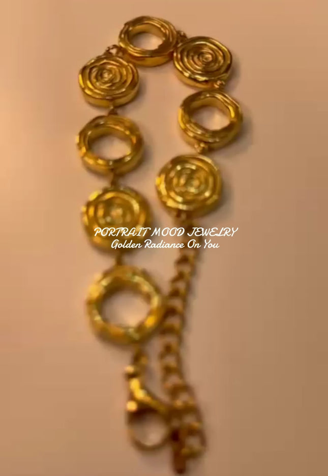 Canvas - Versace-style Coin Medallion Necklace with solid 18K GOLD PLATE