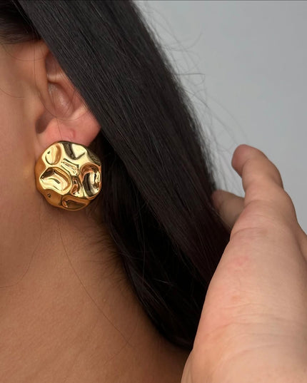 Molten Gold Earrings – Organic Luxury in Gold