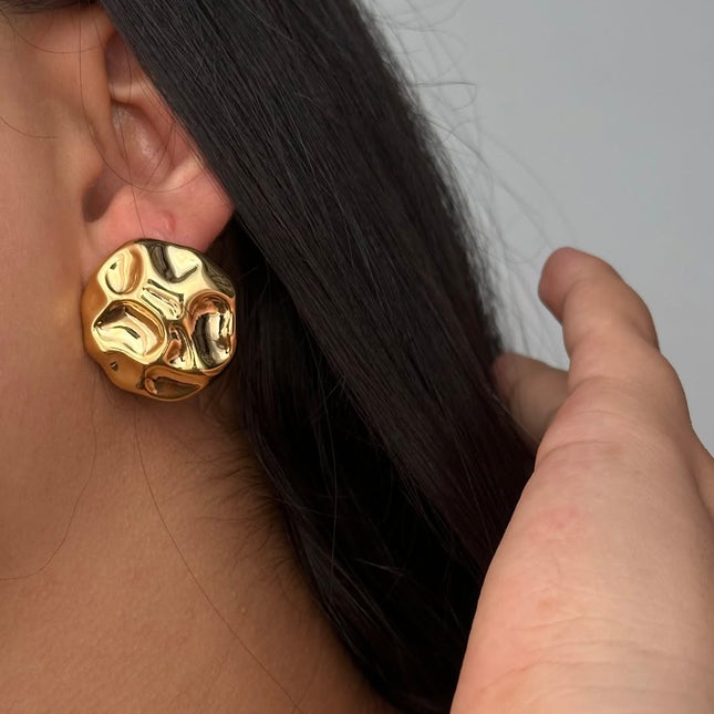 Molten Gold Earrings – Organic Luxury in Gold